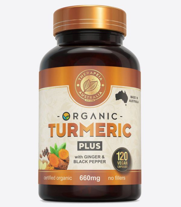Organic Turmeric Capsules With Black Pepper PLUS 120caps